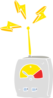 Bir insan tarafından çizilen bilimsel ekipmanların düz renk çizimi