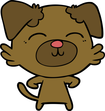 Bir insan tarafından çizilmiş çizgi film köpeği.