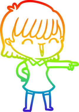 gökkuşağı gradyan çizimi bir insan tarafından çizilmiş bir karikatür kadın