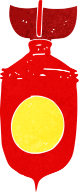 Bir insan tarafından çizilmiş çizgi film bombası.