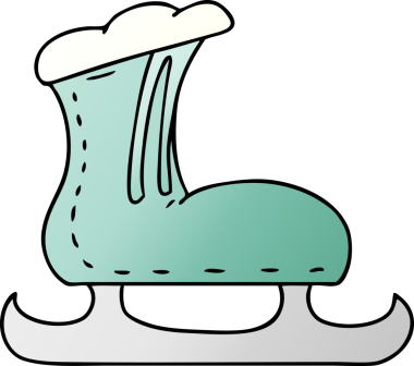 Bir insan tarafından çizilmiş bir buz pateni botunun gradyan çizimi.