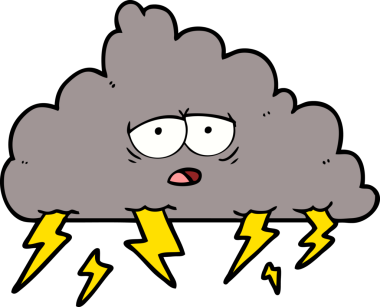 bir insan tarafından çizilmiş fırtına bulutu.