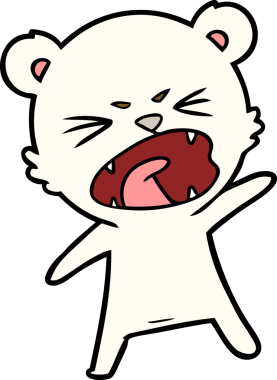 Bir insan tarafından çizilmiş kızgın kutup ayısı çizgi filmi.