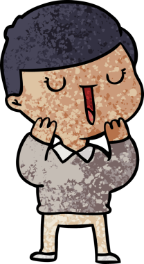 Bir insan tarafından çizilmiş mutlu çocuk çizgi filmi.