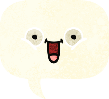 Bir insan tarafından çizilmiş bir konuşma baloncuğunun retro çizim tarzı karikatürü