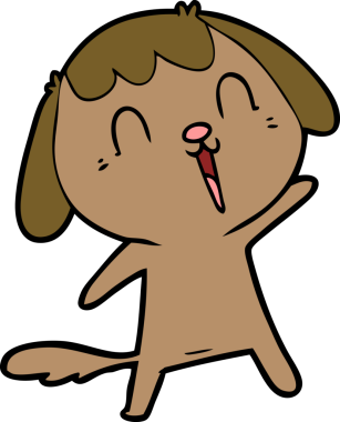 Bir insan tarafından çizilmiş şirin bir çizgi film köpeği ağlıyor.