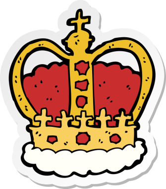 Bir insan tarafından çizilmiş kraliyet tacının çıkartması.