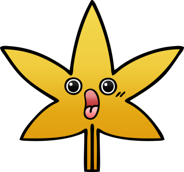 Bir insan tarafından çizilen güz yaprağının gölgelenmiş karikatürü