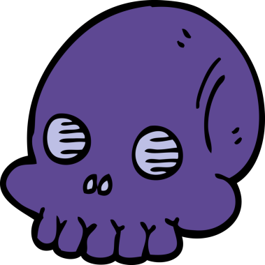 Bir insan tarafından çizilmiş cadılar bayramı kafatası karalaması.