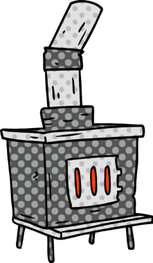 Bir insan tarafından çizilmiş bir ev fırınının karikatürü.