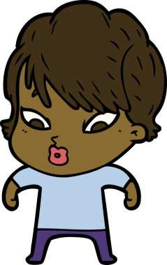 Bir insan tarafından çizilmiş karikatür kadın.