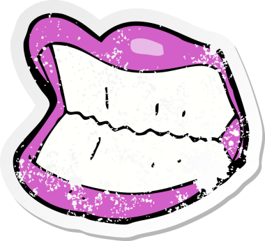 Bir insan tarafından çizilmiş sırıtan bir çizgi filmin gerilimli yapıştırması.