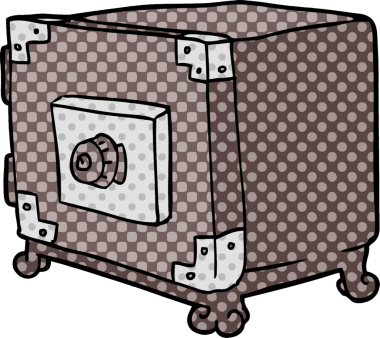 bir insan tarafından çizilmiş geleneksel bir kasa.