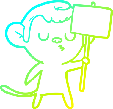 Bir insan tarafından çizilmiş bir çizgi maymun çizimi.