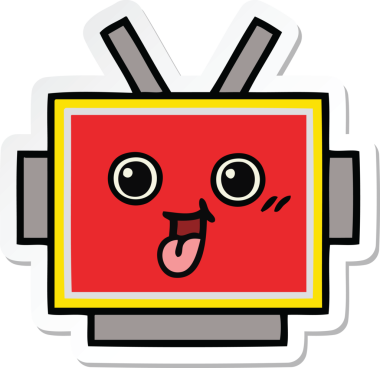 Bir insan tarafından çizilmiş şirin bir robot kafasının çıkartması.