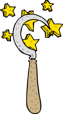 bir insan tarafından çizilmiş sihirli orak çizgi film