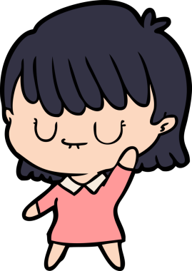 Bir insan tarafından çizilmiş karikatür kadın.