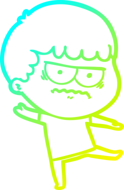 Bir insan tarafından çizilmiş bir çizgi filmin soğuk gradyan çizimi.