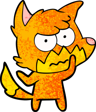 Bir insan tarafından çizilmiş bir tilki.