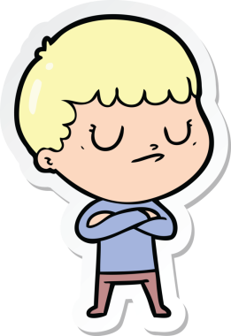 Bir insan tarafından çizilmiş huysuz bir çocuğun çıkartması.