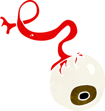 Bir insan tarafından çizilmiş iğrenç bir göz.