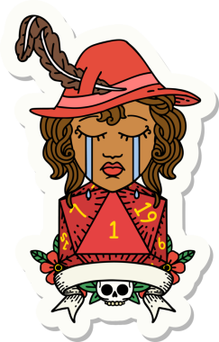 Bir insan tarafından çizilmiş insan ozan karakterinin çıkartması.