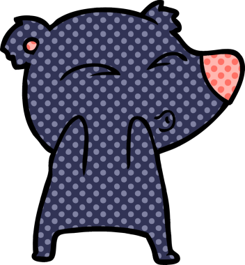 bir insan tarafından çizilmiş bir karikatür ıslık ayısı