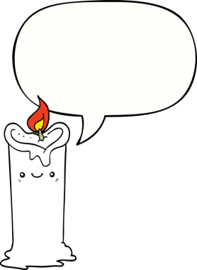 bir insan tarafından çizilmiş konuşma baloncuklu çizgi film mumu