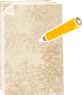 Bir insan tarafından çizilmiş retro illüstrasyon tarzı garip karikatür kağıdı ve kalem.