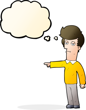 Bir insan tarafından çizilmiş düşünce baloncuğu olan bir adam.