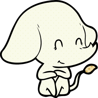 Bir insan tarafından çizilmiş şirin bir fil.