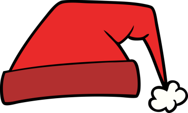 Bir insan tarafından çizilmiş noel şapkası.