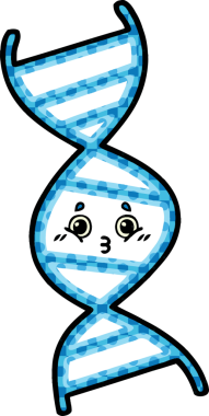 Bir insan tarafından çizilmiş bir DNA ipliğinin çizgi romanı.