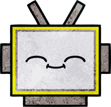 Bir insan tarafından çizilmiş robot kafasının retro grunge dokusu