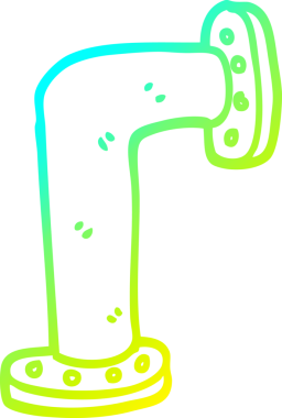 Bir insan tarafından çizilen karikatür su borusunun soğuk gradyan çizgisi.