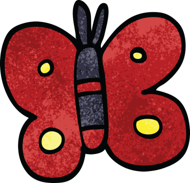 Bir insan tarafından çizilmiş karalama kelebeği.