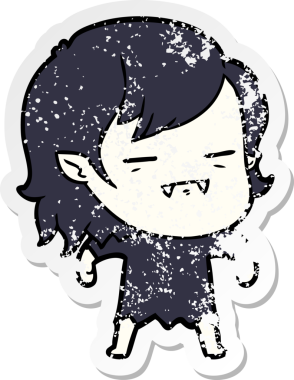 Bir insan tarafından çizilmiş ölümsüz vampir bir kızın sıkıntılı çıkartması.