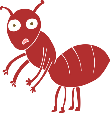 Bir insan tarafından çizilen karıncaların düz renk çizimi