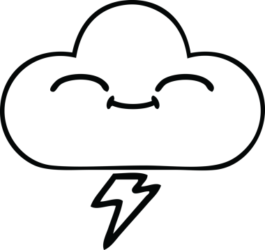 Bir insan tarafından çizilmiş bir fırtına bulutu çizimi