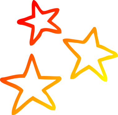 Bir insan tarafından çizilmiş çizgi film yıldızının sıcak çizgi çizimi