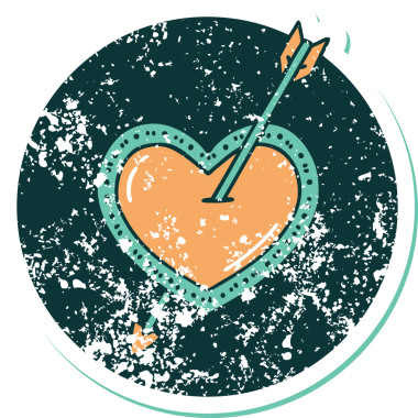 Bir insan tarafından çizilmiş ok ve kalbin sembolik depresif dövme görüntüsü