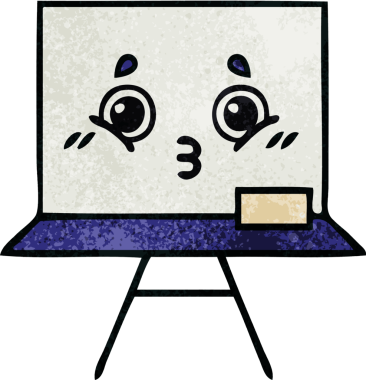 Bir insan tarafından çizilmiş beyaz bir panonun retro grunge desen karikatürü