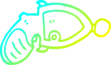 Bir insan tarafından çizilmiş bir ışın tabancasının soğuk gradyan çizgisi.