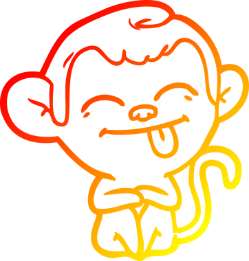 Bir insan tarafından çizilmiş komik çizgi maymun çizimi.