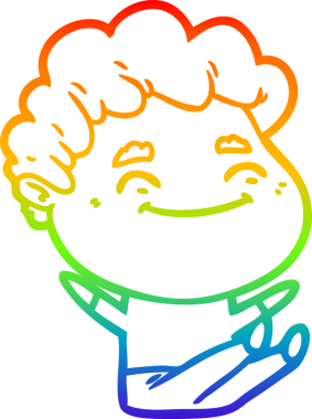 Bir insan tarafından çizilmiş gökkuşağı gradyan çizgi çizimi.