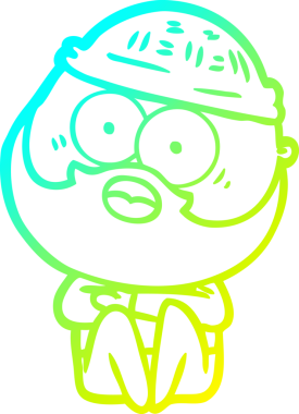 Bir insan tarafından çizilmiş sakallı bir adamın soğuk gradyan çizimi