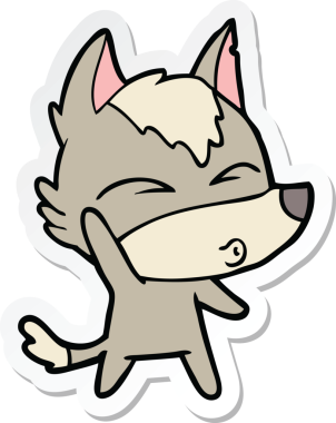 Bir insan tarafından çizilmiş, el sallayan kurt ıslığı.