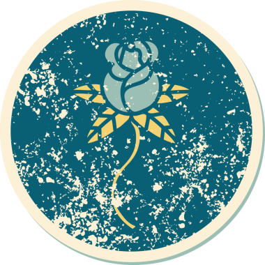 Bir insan tarafından çizilmiş gülün sembolik dövmeli görüntüsü