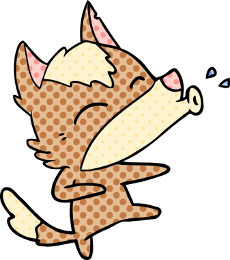 Bir insan tarafından çizilmiş uluyan kurt çizgi filmi.