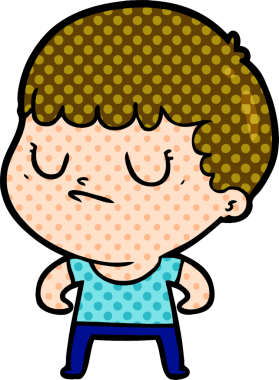 Bir insan tarafından çizilmiş huysuz çocuk çizgi filmi.